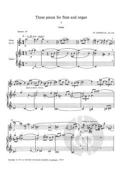 Three Pieces for Flute and Organ Op. 37a von Ib Norholm 