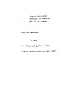 Lullaby for Flute and Guitar von Karl Aage Rasmussen 