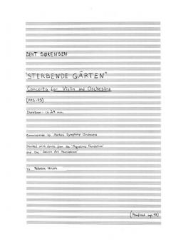 Sterbende Garten von Bent Sorensen 