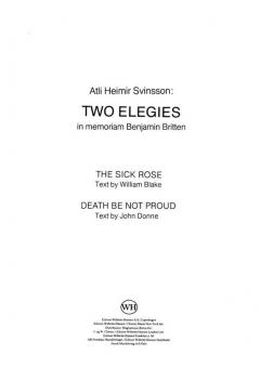 Two Elegies In Memoriam Benjamin Britten (Atli Heimir Sveinsson) 