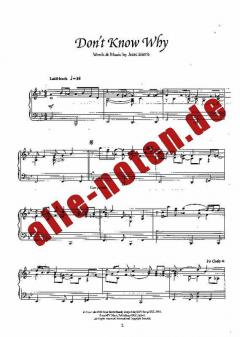 Norah Jones: Come Away With Me ( Piano ) 