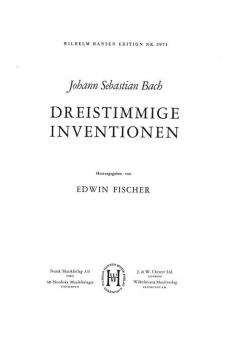 Dreistimmige Inventionen von Johann Sebastian Bach 