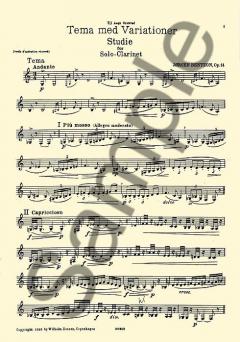 Theme And Variations For Solo Clarinet Op.14 von Jorgen Bentzon 
