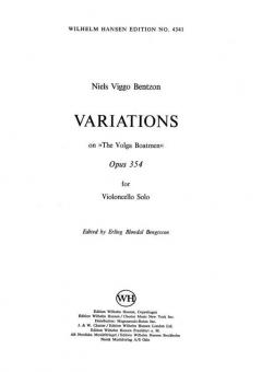 Variations On The Volga Boatmen Op. 354 von Niels Viggo Bentzon 