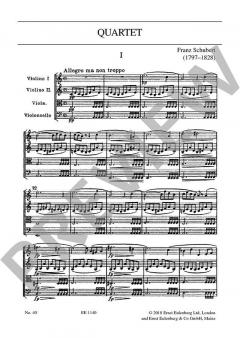 Quartet a-Moll op. 29 D 804 von Franz Schubert 