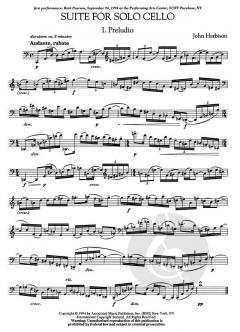 Suite For Solo Cello von John Harbison im Alle Noten Shop kaufen - GS82385