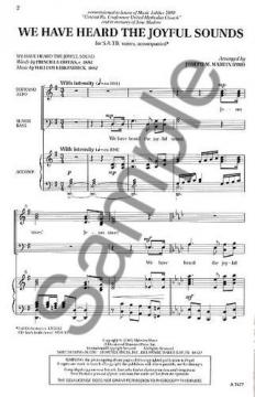 We Have Heard The Joyful Sounds 