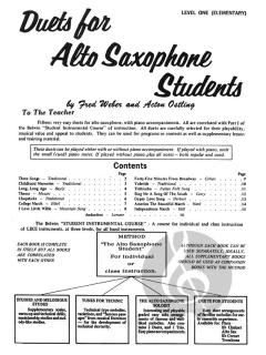 Duets for Alto Saxophone Students, Level 1 von Fred Weber 