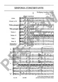 Sinfonia concertante KV 364 von Wolfgang Amadeus Mozart für Violine, Viola und Orchester im Alle Noten Shop kaufen