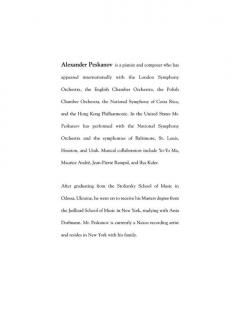 Concerto No. 1 For Piano and Strings von Alexander Peskanov 