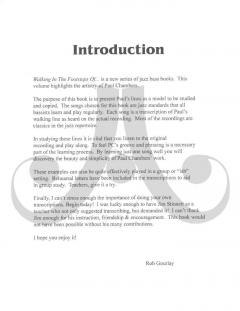 Walking In The Footsteps Of Paul Chambers 