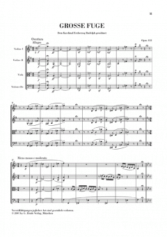 Streichquartett B-dur op. 130 & Große Fuge op. 133 von Ludwig van Beethoven im Alle Noten Shop kaufen (Stimmensatz)
