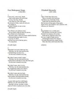 Four Shakespeare Songs von Elizabeth Maconchy 