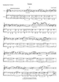 Sonate A-Dur von Cesar Franck für Violine und Klavier im Alle Noten Shop kaufen - PV2611