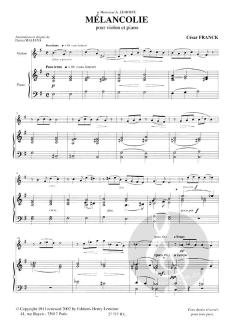 Melancolie von César Franck 