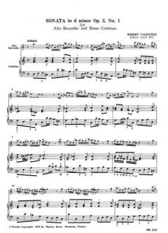 Sonate in d op. 3 Nr. 1 (Robert Valentine) 