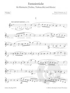 Fantasiestücke op. 73 von Robert Schumann für Klarinette (Violine, Violoncello) und Klavier im Alle Noten Shop kaufen