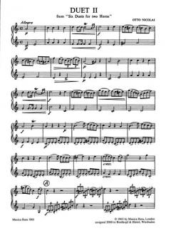 Duo Nr. 2 von Otto Nicolai für Horn Duett bei alle-noten.de