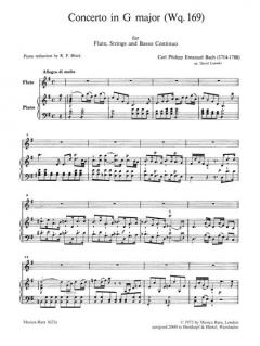 Flötenkonzert G-Dur Wq 169 von Carl Philipp Emanuel Bach im Alle Noten Shop kaufen