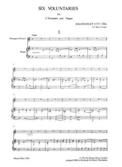 6 Voluntaries von John Stanley 