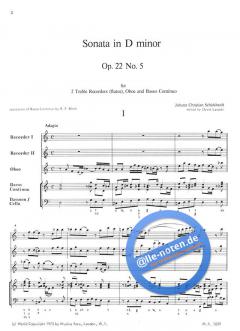 Sonaten op. 22 Nr. 5 d-Moll (Johann Christian Schickhardt) 