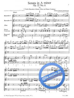 Sonaten op. 22 Nr. 6 a-Moll (Johann Christian Schickhardt) 