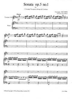 Sonata in D op. 5 Nr. 1 von Giuseppe Jacchini 