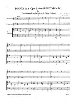 6 Sonaten op. 1: Nr. 6 e-Moll von Jean Baptiste Loeillet 'de Gant 