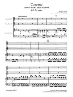 Concerto in Es-dur von Michael Haydn für 2 Hörner und Klavier
