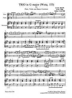 Triosonate in G Wq 153 (Carl Philipp Emanuel Bach) 