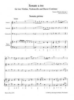 3 Sonaten aus 'Sonate à tre op. 1': Nr. 1-3 (Tomaso Albinoni) 