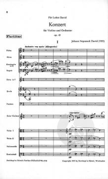 Violinkonzert Nr. 1 Wk 45 von Johann Nepomuk David 