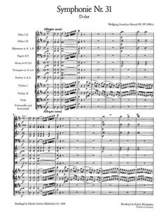 Symphonie D-dur KV 297 (399a) von Wolfgang Amadeus Mozart 