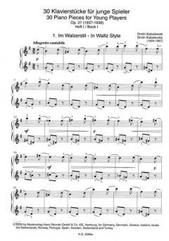 30 Klavierstücke für junge Spieler Heft 1 von Dmitrij B. Kabalevski im Alle Noten Shop kaufen