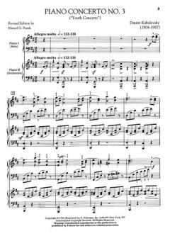Konzert Nr. 3 'Für die Jugend' von Dmitrij B. Kabalevski für Klavier und Orchester im Alle Noten Shop kaufen