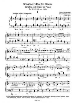 Sonatine Nr. 1 von Dmitrij B. Kabalevski für Klavier im Alle Noten Shop kaufen