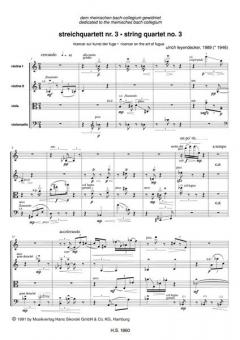 Streichquartett Nr. 3 von Ulrich Leyendecker im Alle Noten Shop kaufen