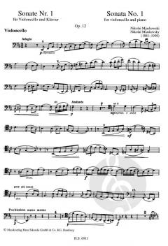 Sonate Nr. 1 für Violoncello und Klavier von Nicolai Miaskowsky im Alle Noten Shop kaufen