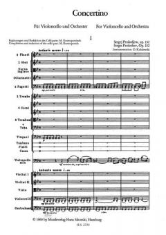 Concertino op. 132 von Sergei Sergejewitsch Prokofjew für Violoncello und Orchester im Alle Noten Shop kaufen