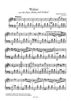 Walzer aus der Oper 'Krieg und Frieden' von Sergei Sergejewitsch Prokofjew für Klavier im Alle Noten Shop kaufen