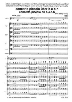 Concerto piccolo über B-A-C-H (Arvo Pärt) 