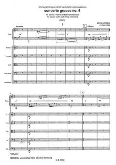 Concerto grosso Nr. 6 von Alfred Schnittke für Klavier, Violine und Streichorchester im Alle Noten Shop kaufen (Partitur)