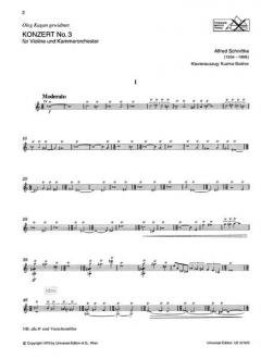 Konzert Nr. 3 von Alfred Schnittke für Violine und Kammerorchester im Alle Noten Shop kaufen