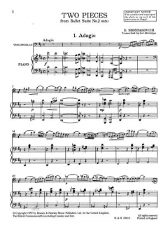 2 Stücke von Dmitri Schostakowitsch für Violoncello und Klavier im Alle Noten Shop kaufen