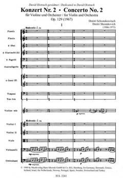 Konzert Nr. 2 op. 129 von Dmitri Schostakowitsch für Violine und Orchester im Alle Noten Shop kaufen