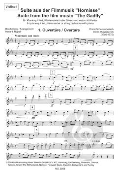 Suite aus der Filmmusik Hornisse von Dmitri Schostakowitsch für Klavierquintett, Klaviersextett oder Streichorchester mit Klavier im Alle Noten Shop kaufen