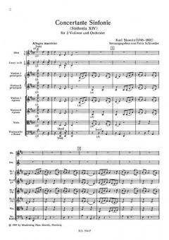 Sinfonia concertante (Sinfonia XIV) von Carl Stamitz für 2 Violinen und Orchester im Alle Noten Shop kaufen (Partitur)
