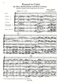 Konzert für Oboe, Streichorchester und Bc von Johann Stamitz im Alle Noten Shop kaufen (Partitur)