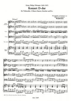Konzert für obligates Violoncello, 2 Oboen d'amore, Streicher und Bc (Georg Philipp Telemann) 