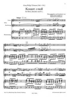 Konzert für Oboe, Streicher und Bc von Georg Philipp Telemann im Alle Noten Shop kaufen - SI0788K